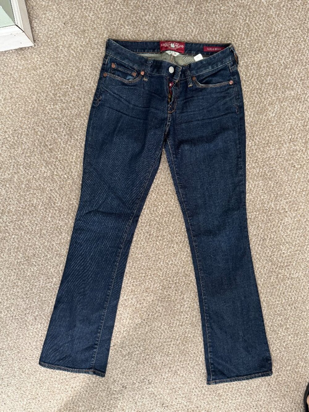 Lucky Brand Lola Boot Jeans Size 2/26 Ankle Dark Wash Bootcut Stretch Denim
